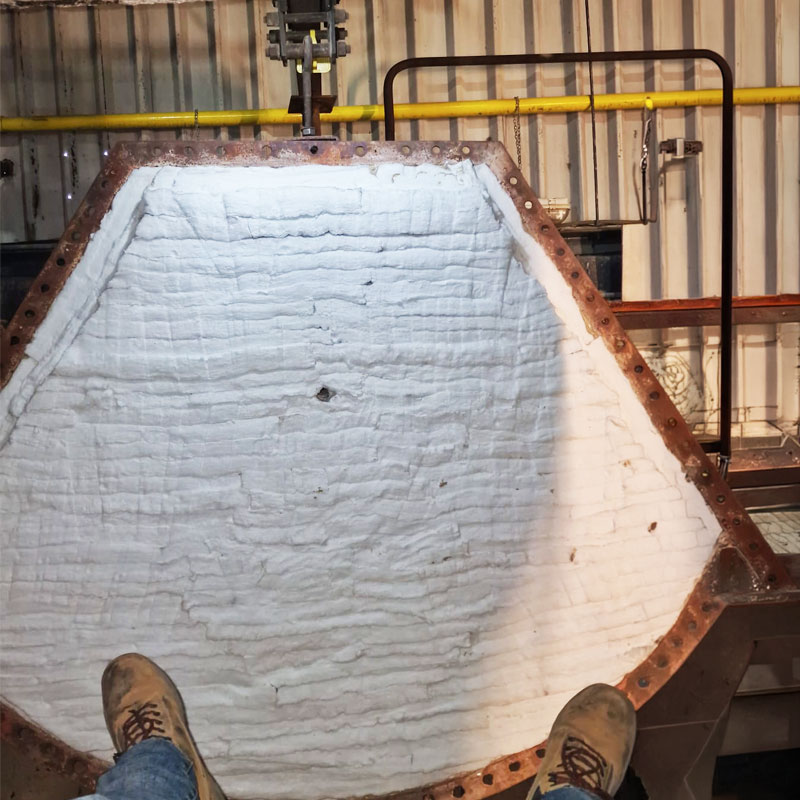 A-frame ceramic fibre boiler lining
